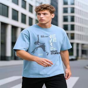 Men's Summer New Fashion Round Neck T-<b>Shirt</b> with Rose Print Versatile for Outdoor Sports <b>Parties</b> Knitted Fabric Logo Pattern - Product Image 1