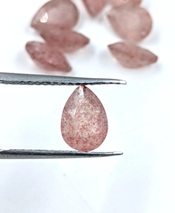 Quartz fraise rouge, forme poire, facetté, 8*6 mm, 10*7 mm, 100% PIERRE PRÉCIEUSE NATURELLE pour la création de bijoux, prix de gros - Product Image 3