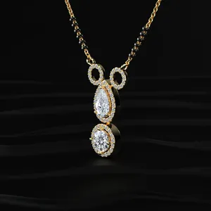 Collar de Diamantes de Laboratorio de Lujo, Mangalsutra de Oro, Certificado IGI, Color D-E, Claridad VVS-VS - Product Image 4