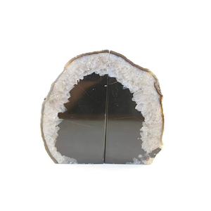 Matériaux de pierres précieuses de haute qualité, serre-livres en agate noire teinte, pierres naturelles, minéraux bruts, cristaux pour la décoration, vente en gros - Product Image 6