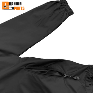 Conjunto de Chándal de Nylon Ligero con Cremallera y Pedrería Estampada Personalizada para Hombre, Tallas Grandes, Estilo Urbano, Ajuste Regular, Cortavientos de Invierno, Dos Piezas - Product Image 3