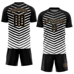 Uniforme de Fútbol Personalizado con Diseño Chevron en V, Moderno 2026, Negro y Blanco, Conjunto de Camiseta de Fútbol para Hombre, Sublimado, Transpirable, para Entrenamiento - Product Image 1