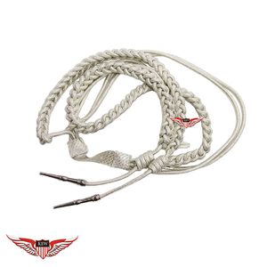 Aiguillette Trenzada Dorada Roja con Etiquetas Doradas, Aiguillette General con Punta Metálica - Product Image 4