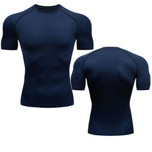 Wholesale Manufacturer Activewear <b>Men</b> Gym Wear <b>Compression</b> T-<b>shirt</b> Pullover Style Solid Stretchable <b>Shirt</b> - Product Image 2