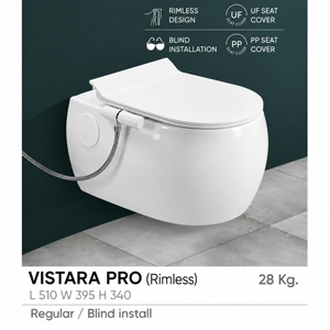 โถสุขภัณฑ์แบบแขวนผนังไร้ขอบ VISTRA PRO รุ่น One Piece ทรงยาว ระบบชำระล้างแบบ Siphon Jet พร้อมถังเก็บน้ำแบบฝังผนัง ดีไซน์มินิมอลสำหรับห้องน้ำ - Product Image 2