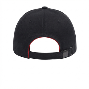 Gorra de Béisbol ZESHAN ZAFAR Negra de 6 Paneles con Logotipo Blanco Bordado en la Parte Delantera, Ajustable en la Parte Trasera, Unisex, 100% Algodón, Estilo Casual, Hebilla Metálica - Product Image 6