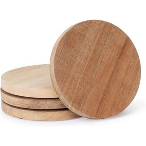 Wooden Coasters-Durable Handmade Classic Round Kitchen Coasters for Coffee Tea & <b>Drinks</b> - Product Image 3