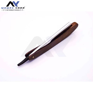 มีดโกนตรงคุณภาพพรีเมียม ปรับแต่งได้ ใช้ได้ทั้งมืออาชีพและส่วนตัว ใบมีดสแตนเลส ด้ามไม้ธรรมชาติ อุปกรณ์โกนหนวด - Product Image 5