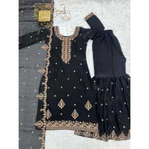 Top-bas de soirée de taille XS de créateur et Dupatta pour un look élégant - Product Image 1