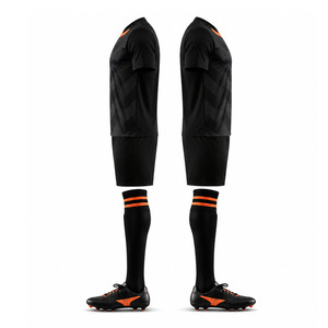 Black Geometric Sublimated <b>Soccer</b> Jersey Set Short Sleeve Moisture Wicking Athletic Uniform Football Kit Men's Adult All Seasons - Product Image 2