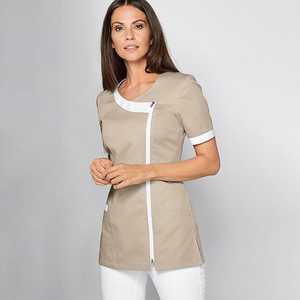 T-shirt de réadaptation en coton à fermeture éclair pour patient, idéal après l'hôpital, avec boutons-pression latéraux pour blouses médicales - Product Image 5