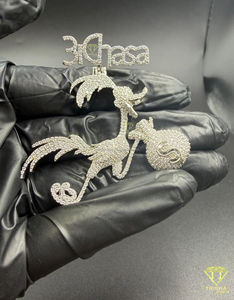 Colgante de Flamingo Estilo Hip Hop, con Diamantes de Laboratorio VVS, Chapado en Oro y Plata de Ley 925, para Hombre - Product Image 5