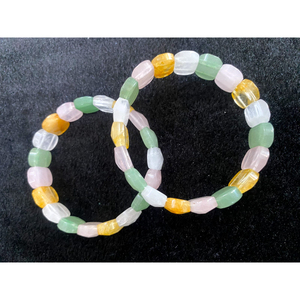 Natural Gemstone Oval Cut Faceted Dhanyog Bead <b>Bracelet</b> Gorgeous Semi-Precious Stone Crafts Natural Stone <b>Bracelets</b> - Product Image 3