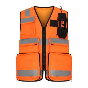 Gilet de sécurité réfléchissant personnalisé à haute visibilité et multi-poches pour travaux en extérieur - Product Image 1