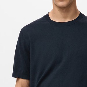 Haut à manches courtes polyvalent, design uni / col rond, service OEM, design respirant en coton, tout usage - Product Image 3