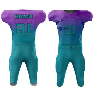 Adults Plus Size Breathable Lightweight 100% Polyester Padded Custom Uniform Full Sublimation <b>Compression</b> American Football Set - Product Image 4