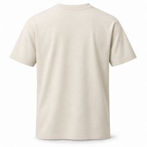 Camiseta de Algodón Grueso Color Crudo 260gsm, Cuello Redondo, Manga Corta, Estilo Minimalista Básico para Hombre, Venta al Por Mayor - Product Image 5