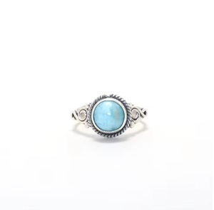 925 Sterling Silver Natural Larimar Gemstone <b>Ring</b> Handmade Statement <b>Fine</b> Jewelry Wedding Gift for Women - Product Image 2