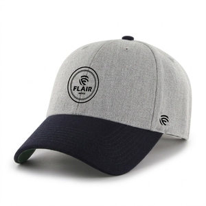 Custom Two-Tone Heather Gray & <b>Navy</b> Adjustable <b>Baseball</b> <b>Cap</b> | 6 Panel Structured Sports <b>Cap</b> | Snapback Closure - Product Image 3