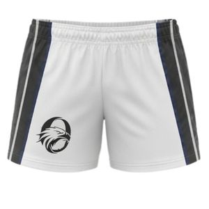 Pantalones Cortos de Netball Sublimados Blancos y Negros Unisex, Uniforme Deportivo de Poliéster, Ropa Deportiva Ligera con Paneles Laterales para Entrenamiento - Product Image 1