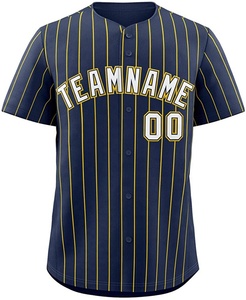 Uniforme d'équipe sportive pour jeunes hommes et femmes Maillot de baseball rayé à boutons complets Chemises de sport sublimées - Product Image 1