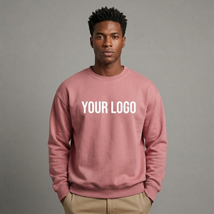 Sudaderas de cuello redondo con hombros caídos y logotipo bordado personalizado, estilo casual de invierno, talla grande, para hombre, novedad 2027. - Product Image 1