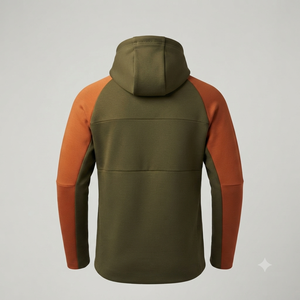 Women Hooded Color Blocked Fleece Jacket Full Sleeve Windproof Autumn Outerwear Regular Fit <b>Zipper</b> Up Sweatshirt - Product Image 2
