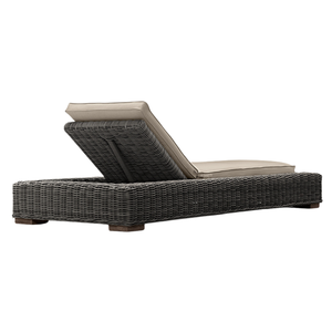 Chaise longue minimaliste d'extérieur en rotin tressé à la main, résistante aux UV, style tropical, mobilier d'hôtel - Product Image 5