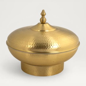 หม้อไฟทองคำลายตอกแบบราชวงศ์/ชามเสิร์ฟสแตนเลสด้านใน พร้อมราคาขายส่ง - Product Image 1