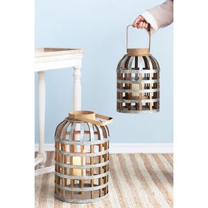 Linterna Decorativa de Madera con Asa para Interiores y Exteriores, para Hogar, Jardín y Bodas - Product Image 1