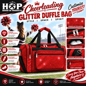 Sacs de sport légers personnalisés avec paillettes, sacs de sport au design personnalisé, sacs de cheerleading avec strass, sacs de voyage pour la pratique de la danse - Product Image 3
