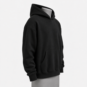 Nouveau sweat-shirt à capuche noir pour homme, coupe classique, en molleton de coton, pull décontracté avec poche avant, vêtements d'hiver, service OEM - Product Image 5