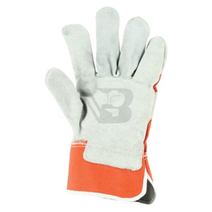 Rigger Working <b>Gloves</b> Cow Split Leather Palm Rubberized Cuff Working Safety <b>Gloves</b> Custom Logo Safety Leather Working <b>Gloves</b> - Product Image 6