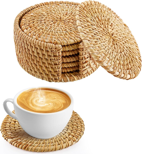 Rattan Coaster <b>Placemat</b> Wholesale Heat Resistant <b>Table</b> Woven Tea Cup Coaster Lowest Price - Product Image 2