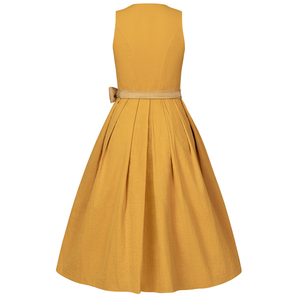 Vestido Dirndl Amarillo Limón para Oktoberfest, Traje Tradicional Bávaro para Mujer, Atuendo para Festival de la Cerveza Alemana, Proveedor de Ropa de Seda y Lino - Product Image 2