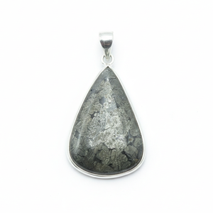 Pendentif unique en marcassite couleur or rose et or jaune, forme poire, cabochon, bijou fait main, cadeau de caractère pour elle - Product Image 1