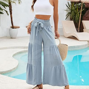 Pantalones Casuales de Verano para Mujer, Cintura Media, Formales, Ligeros, Transpirables, de Pierna Ancha - Product Image 4