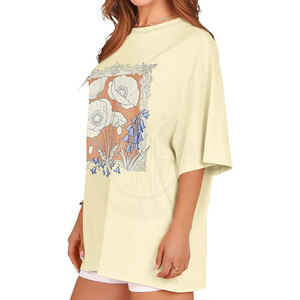 T-shirts oversize pour femmes, coton doux personnalisé, coupe ample, manches courtes, hauts décontractés pour femmes, vêtements de rue d'été et usage quotidien - Product Image 6