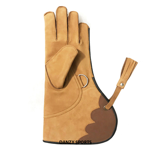 Falconry Hunting <b>Gloves</b> Premium Leather Eco-Friendly Outdoor Bird Handling Safety Wrist Strap <b>Long</b> Cuff Double Layer - Product Image 1