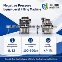 Machine de remplissage de liquides pour bouteilles de vinaigre avec 12 têtes à pression négative, précision de 1 % et bouchonnage à vis intégré AT-03