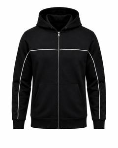 Sweat-shirt à capuche zippé pour homme en molleton bouclette coupe classique décontracté pour l'automne avec poches – Faible MOQ - Product Image 1