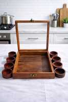 Caja de especias Masala Dabba de madera artesanal, duradera y ecológica, con 12 compartimentos, organizador de especias indio, tapa de vidrio, cuchara, estilo rústico