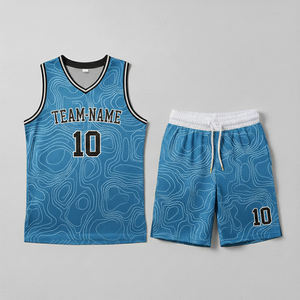 Ensemble de maillots de basket-ball respirants en mesh double face personnalisés, impression numérique, uniformes d'entraînement réversibles pour les jeunes, 100% coton - Product Image 5