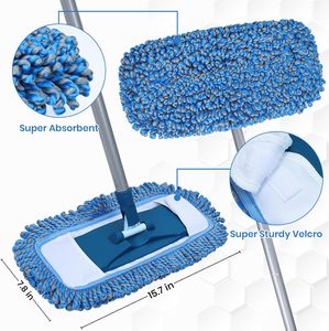 Mopa Comercial de Alta Calidad con Hilo de Algodón Ecológico, Mango de Hierro Plegable, Escurridor Automático, Duradera para Pisos de Madera - Product Image 5