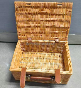 <strong>Set</strong> of 3 Classical Wicker Picnic <strong>Hamper</strong> Empty Willow Woven Picnic Basket Storage Basket Gift <strong>Set</strong> Packing Basket - Product Image 4