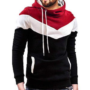 Sweat-shirt à capuche pour homme, coupe classique, décontracté, avec poche, en polyester tricoté, color block, pour l'automne - Product Image 6