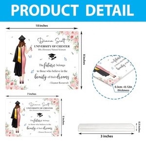 Plaque de graduation personnalisée Congrats Grad Plaque acrylique New Graduate Gift UV Printed 'Class of 2024 'Graduation Sign - Product Image 6
