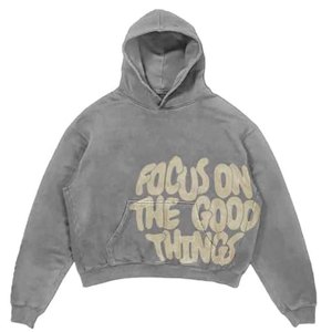 Sudadera con Capucha Oversize Bordada con Lavado Ácido, Cremallera Completa, de Algodón Personalizada para Hombre y Mujer - Product Image 5
