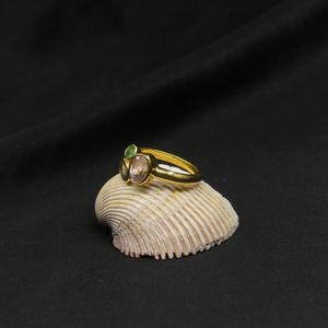 Wedding Wear 925 Sterling <b>Silver</b> Gold Plated Jewelry Blue Topaz <b>Emerald</b> Gemstone Women Wear Classic <b>Ring</b> - Product Image 5