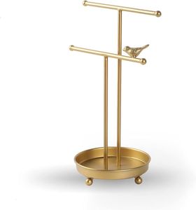 Minimalist Metal Jewelry Stand With Geometric Design And Round Base For Indoor Home Decor - Product Image 4